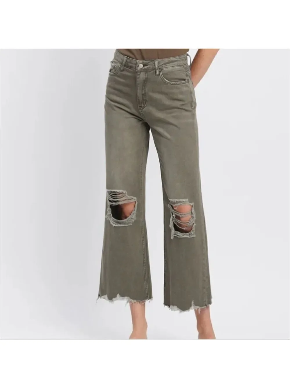 813 NWT Vervet Beetle - Super High Rise 90s Vintage Crop Flare Jeans Size 25